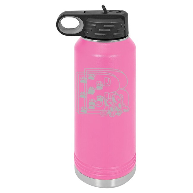 Bertrand Elementary  Pink Laser Engraved 32 oz Flask Water Bottle