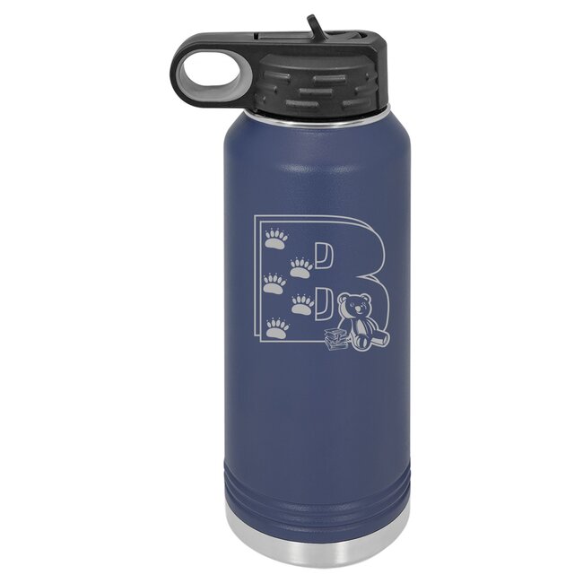 Bertrand Elementary  Navy Laser Engraved 32 oz Flask Water Bottle