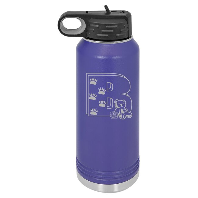 Bertrand Elementary Purple Laser Engraved 32 oz Flask Water Bottle