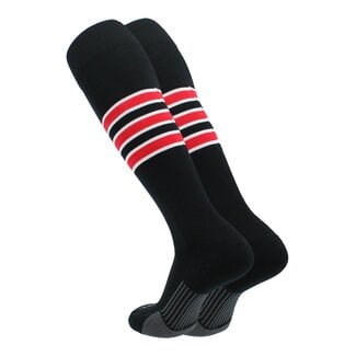 TCK Sports TCK Performance Socks - Dugout Series Pattern D - Black/White/Scarlet