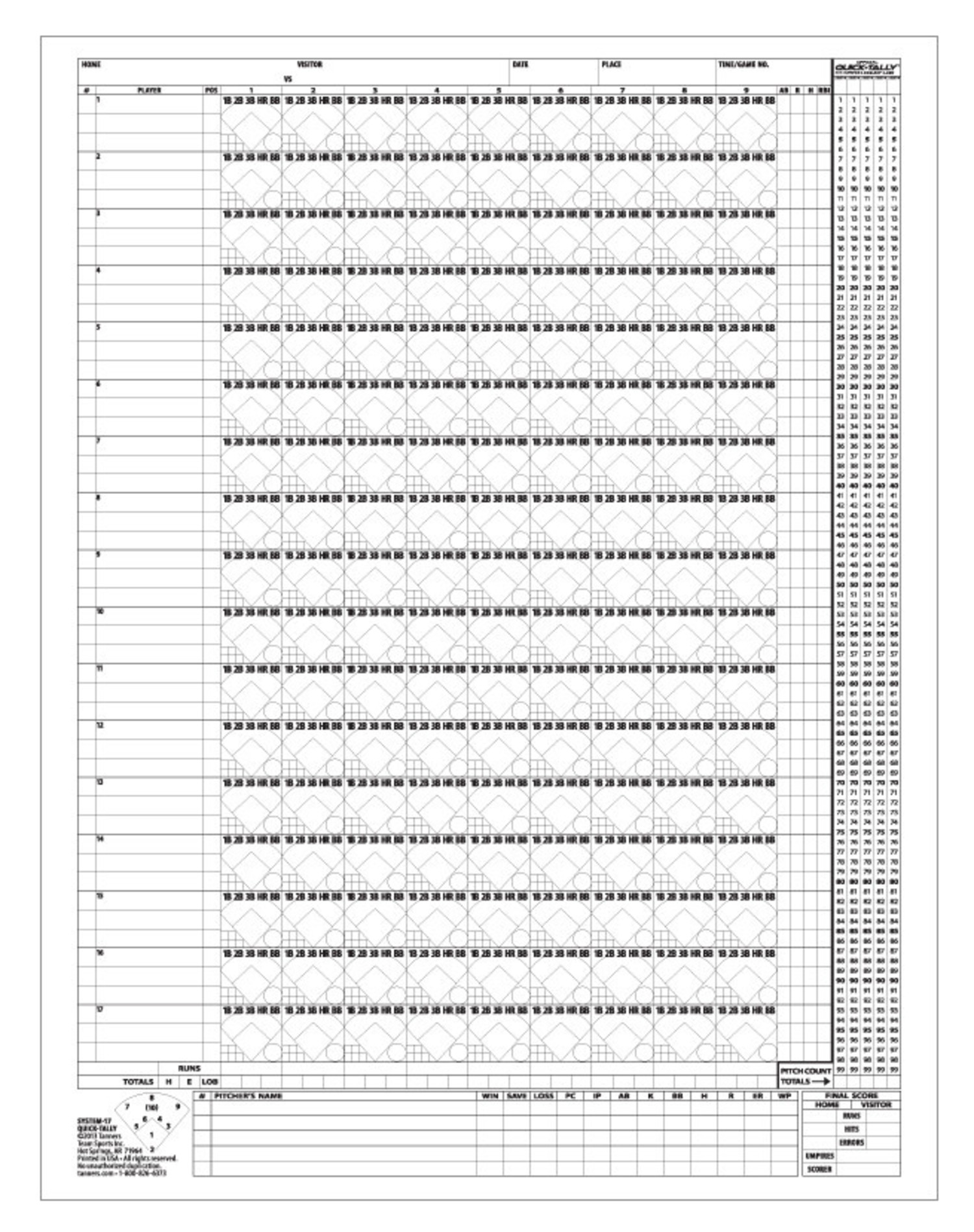 Major League Lacrosse Official Scorebook - Mens