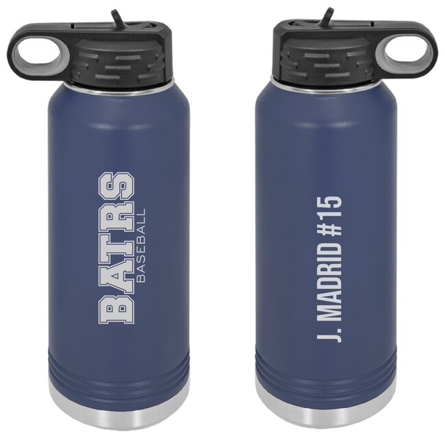 BATRS Baseball  Laser Engraved  Water Flask