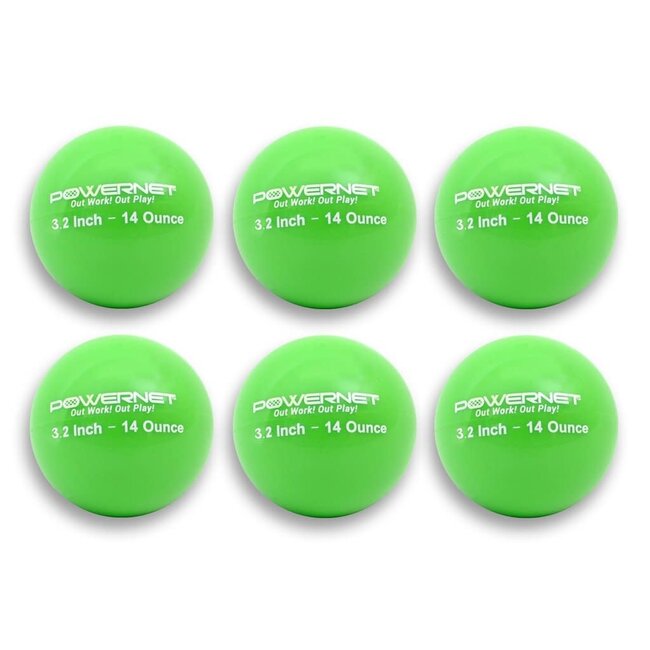 PowerNet 3.2" Weighted Training Balls (14 Oz - Green)