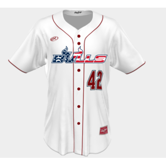 Rawlings Bulls Baseball Rawlings Custom Full Button Jersey