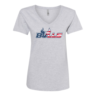 Bulls Baseball Women’s Fine Jersey Relaxed V T-Shirt - 3940