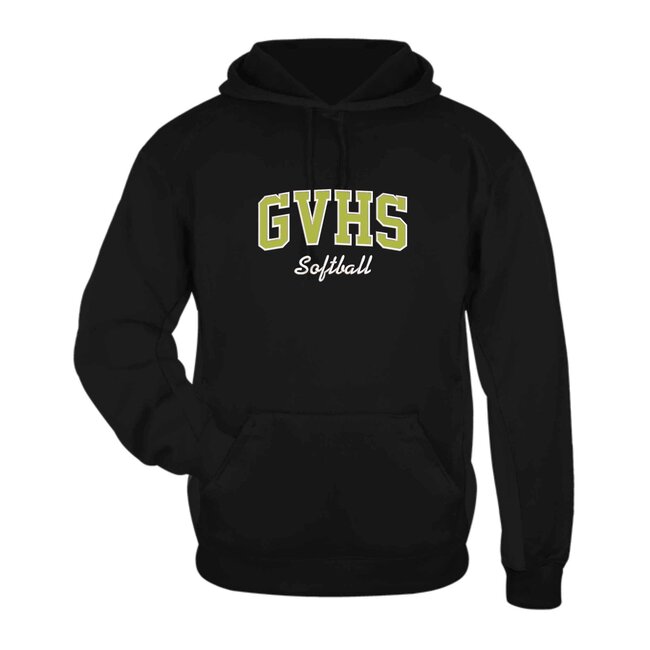 GV Softball Badger 2254 - Cotton Youth Tackle Twill Hoodie - Black