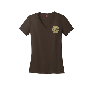 Kennedy Baseball Womens Cotton V-Neck