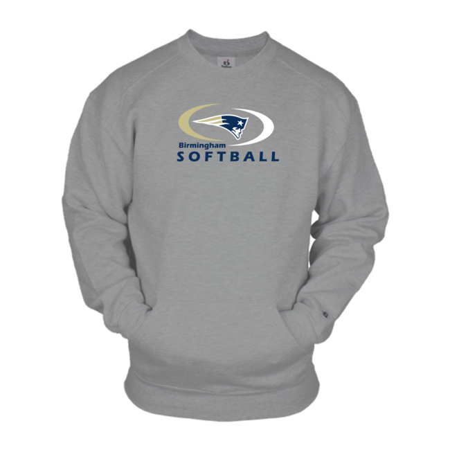 Birmingham Softball Pocket Crew Sweatshirt 9.5 oz