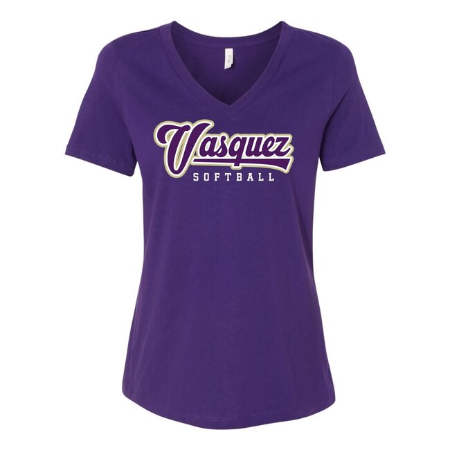 Vasquez Softball Ladies V-NeckTee