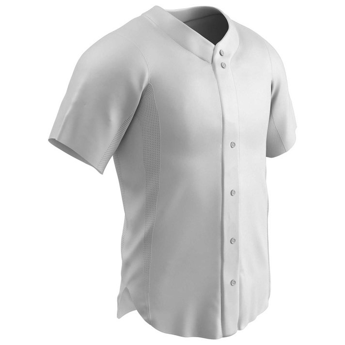 Champro Heater Men's 2-Button Piped Baseball Jersey, L / Scarlet/White