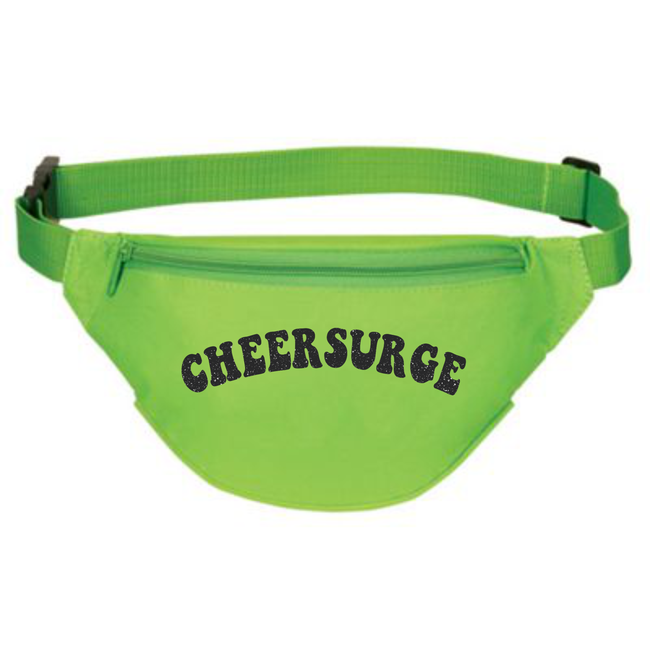 CheerSurge Neon Green Fanny Pack with Black Glitter