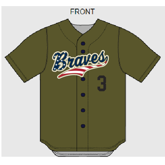 Braves Baseball Custom Sublimated Military Green Full Button Jersey -  Bagger Sports