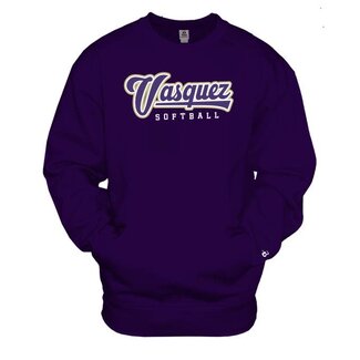 Badger Vasquez Softball Cotton Crew Sweatshirt with Pockets