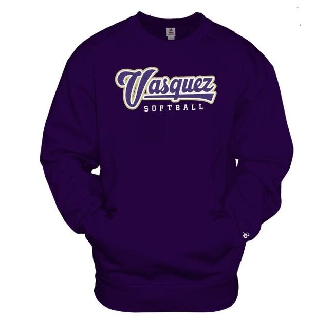 Vasquez Softball Cotton Crew Sweatshirt with Pockets