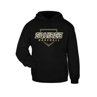 Badger Squires Baseball Adult Badger Black Hooded Cotton Sweatshirt 9.5oz