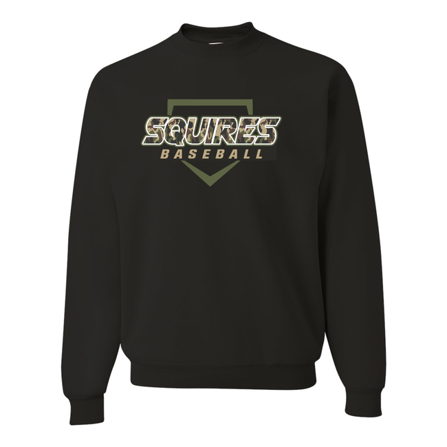 Squires Baseball Adult Black Crew Sweatshirt