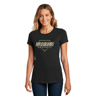 Squires Baseball Ladies Camo Logo Crew Tee