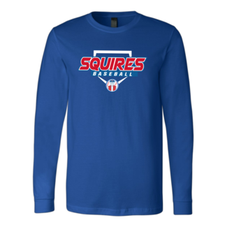 Squires Baseball Unisex Jersey Plate Logo Long Sleeve Tee - 3501