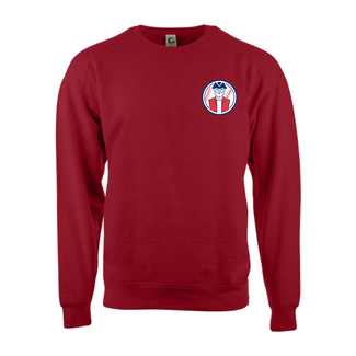 Badger Squires Baseball Adult  Red Circle Left Chest Logo Crew Sweatshirt