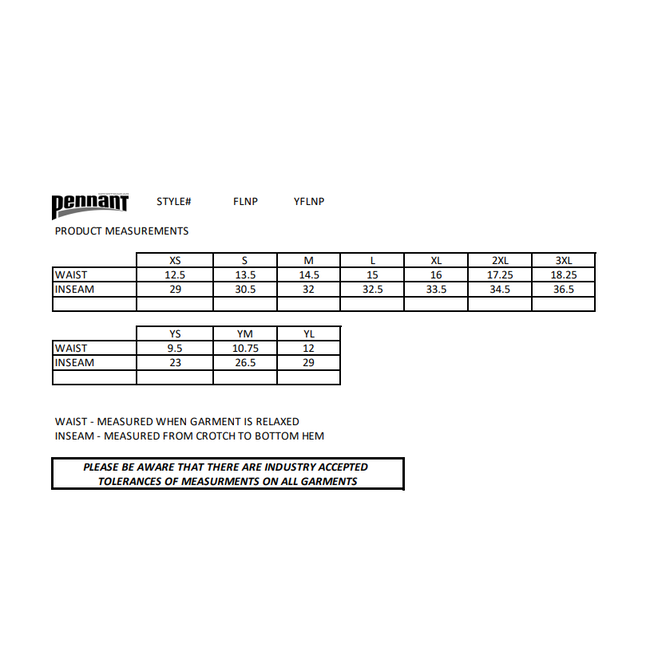 Camarillo Elite Baseball Youth Flannel Pant