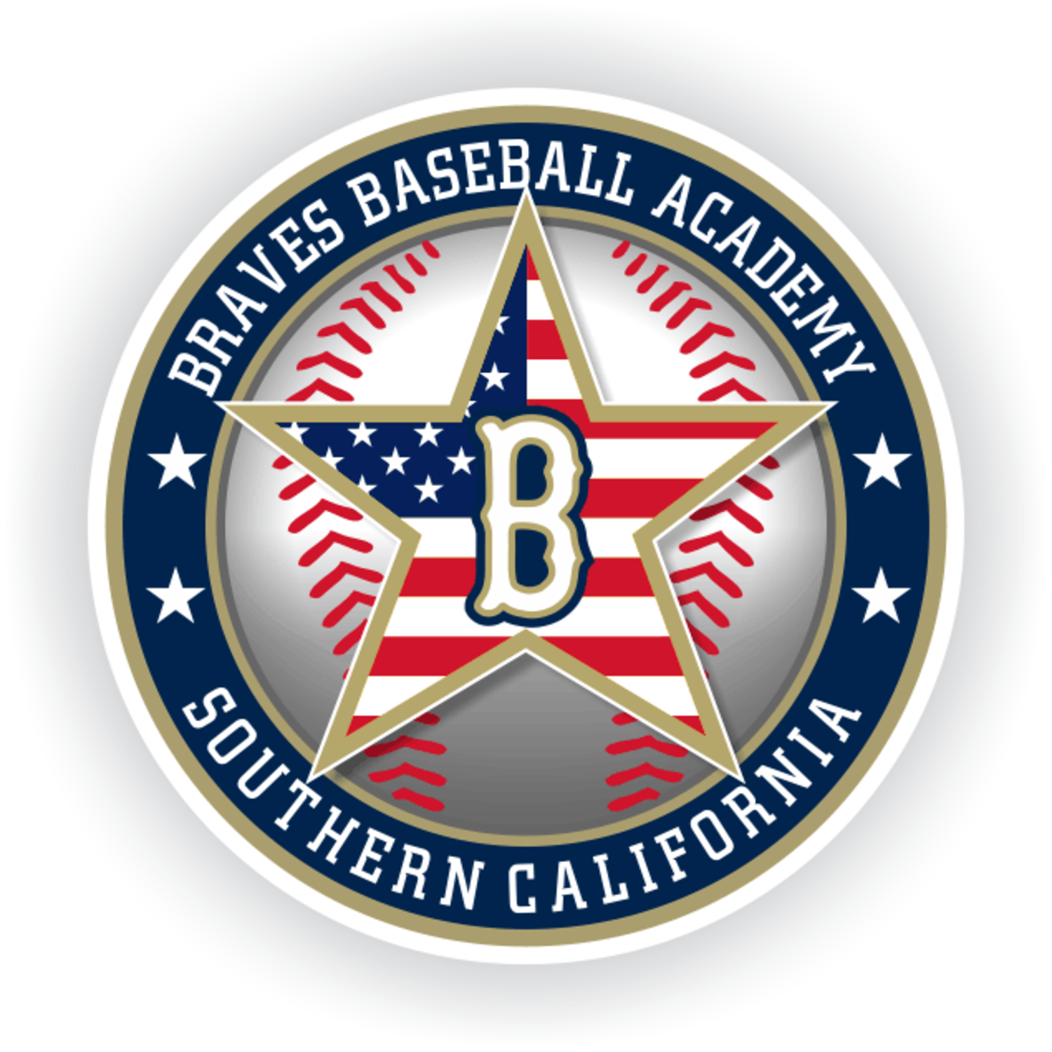 Braves Baseball Academy Stars and Stripes Window Decal - Bagger Sports