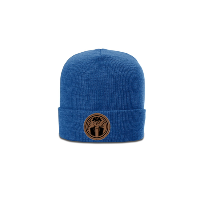 Squires Baseball Laser Engraved Brown Patch Knit Fold Over Beanie
