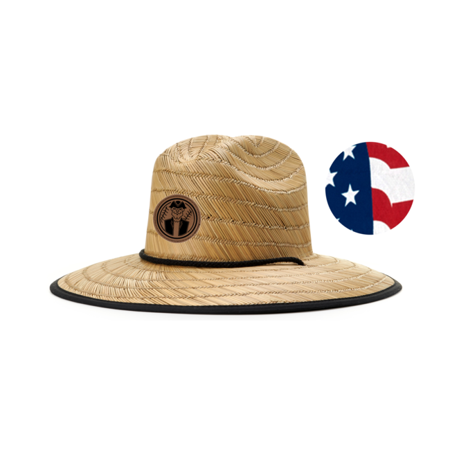 Squires Baseball Laser Patch Lined Waterman Straw Hat