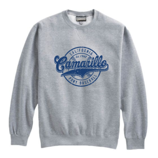 Pennant Sportwear Camarillo Pony Baseball Adult Crew Sweatshirt - Script Logo