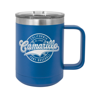 Polar Camel Camarillo Pony Baseball Laser Engraved Insulated Mug with Slider Lid - 15oz