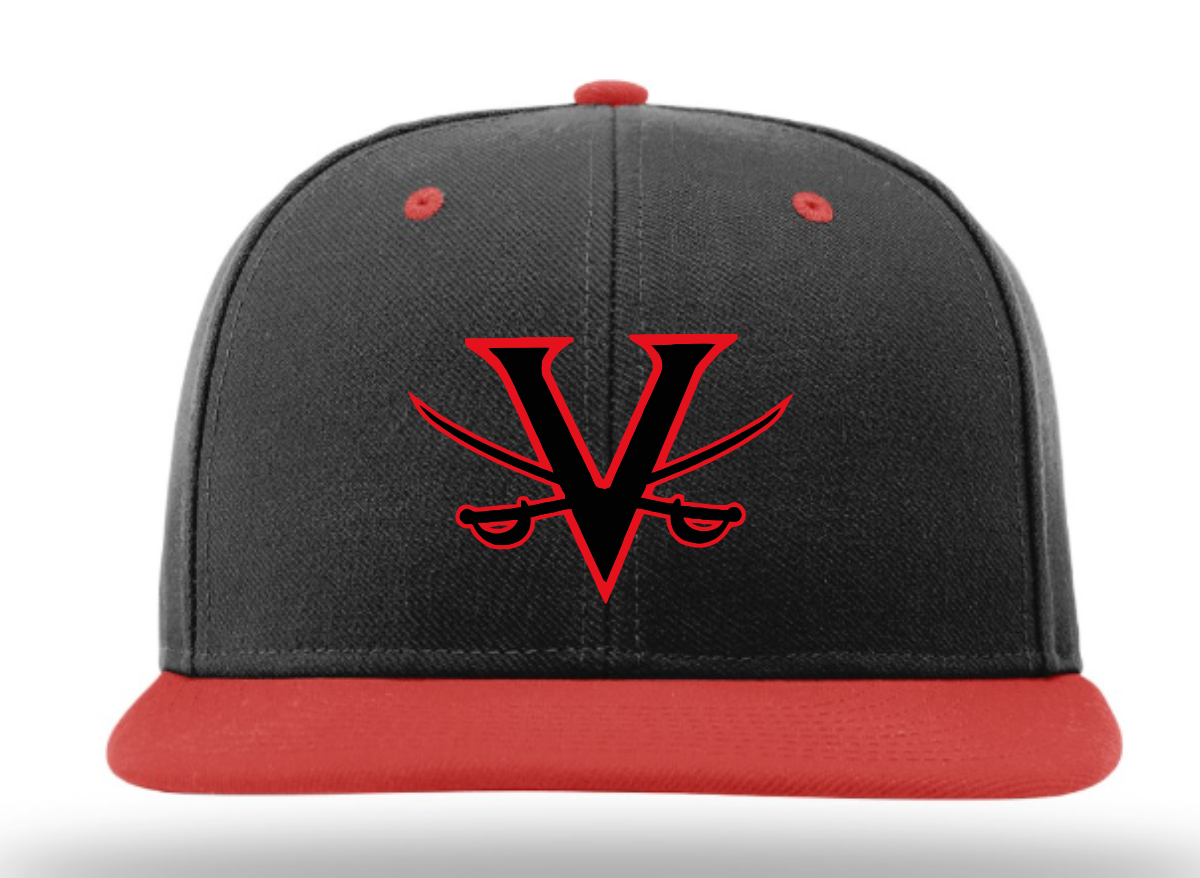 Verdugo Baseball Spring Richardson Custom PTS65C Fitted Cap Black/Red