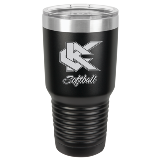 Polar Camel Kennedy Softball Laser Engraved Ringneck Vacuum Insulated Tumbler w/Clear Lid