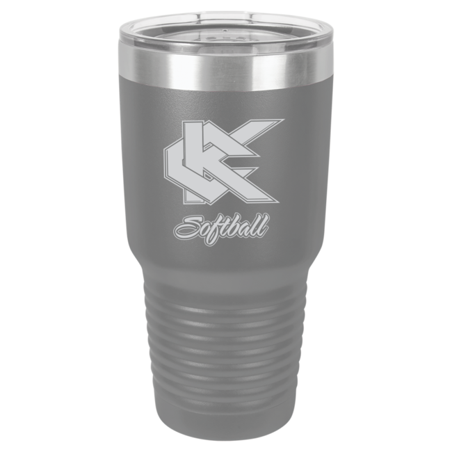 Kennedy Softball Laser Engraved Ringneck Vacuum Insulated Tumbler w/Clear Lid