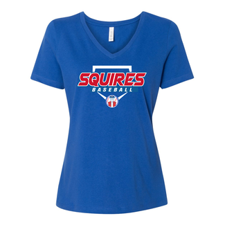 Bella + Canvas Squires Baseball Ladies Relaxed V-Neck Tee - 6405