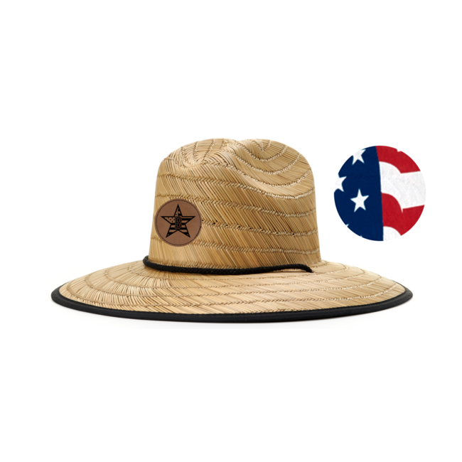 Braves Baseball Laser Patch Lined Waterman Straw Hat