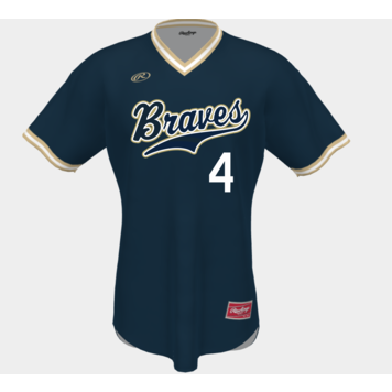 Rawlings Braves Baseball Rawlings Custom Sublimated V-Neck Jersey