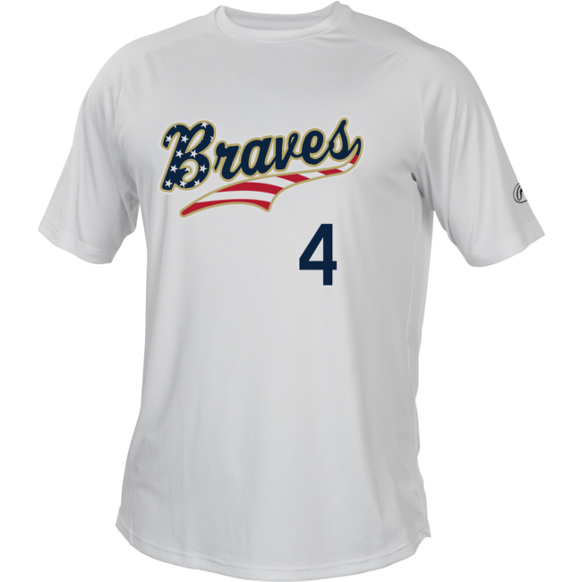 Braves Baseball Rawlings Sublimated USA Practice Jersey