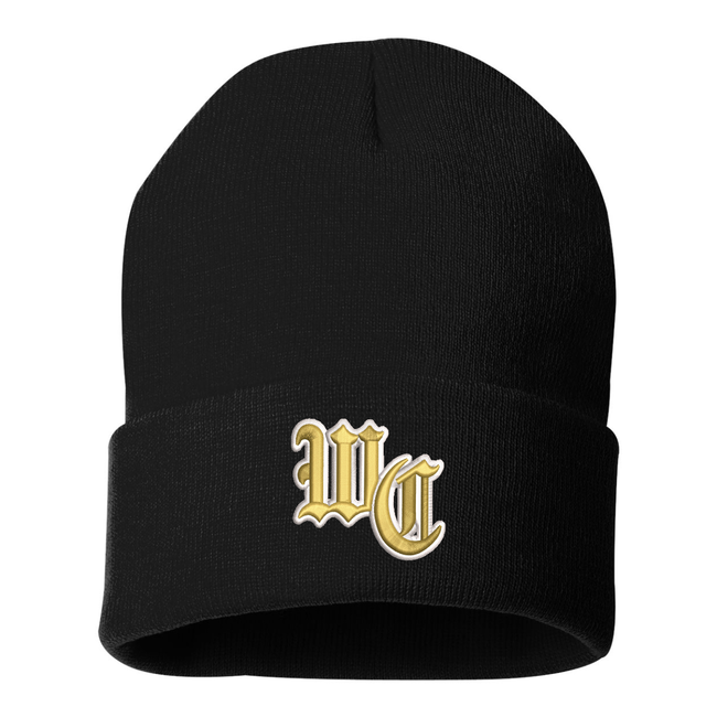 West Coast Baseball Knit Fold Over Beanie with Embroidery