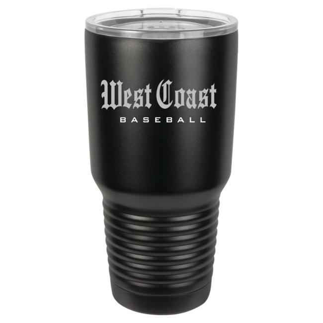 West Coast Baseball Laser Engraved Ringneck Vacuum Insulated Tumbler w/Clear Lid