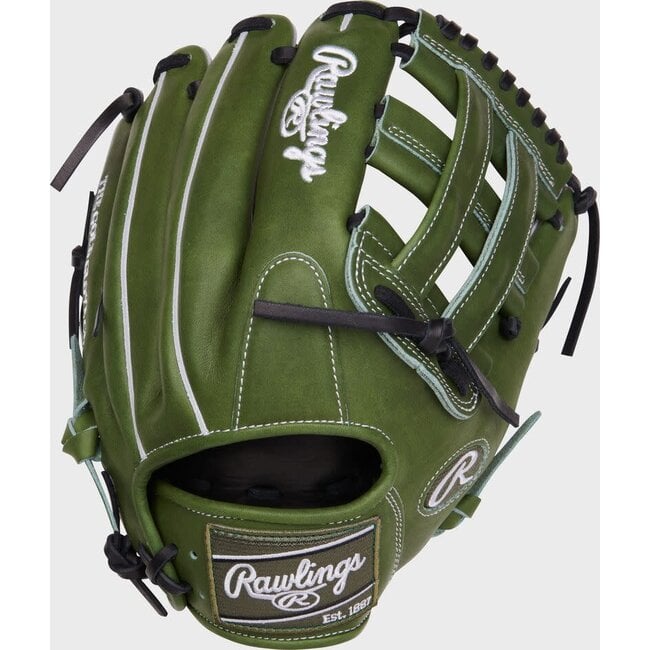 Rawlings Heart of Hide 12.25" Infield/Outfield Baseball  Glove- PROKB17MG - Military Green