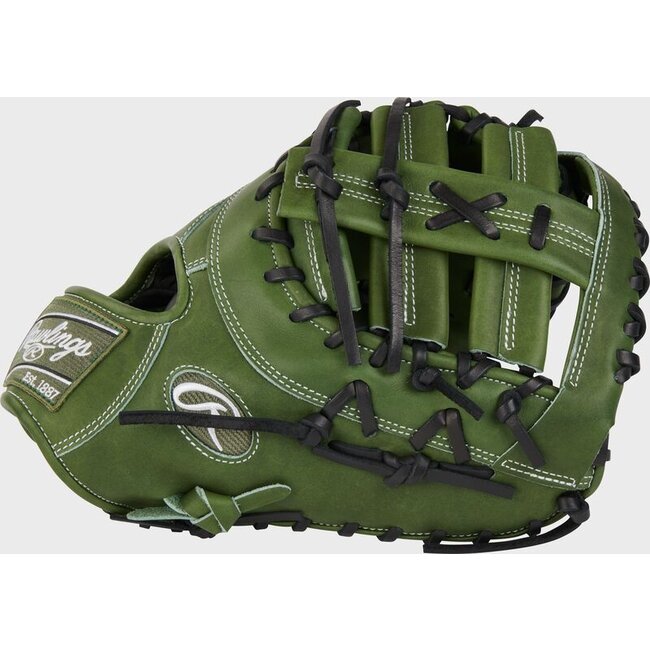 Rawlings Heart of Hide 13" First Base Baseball  Mitt- PRODCTMG - Military Green