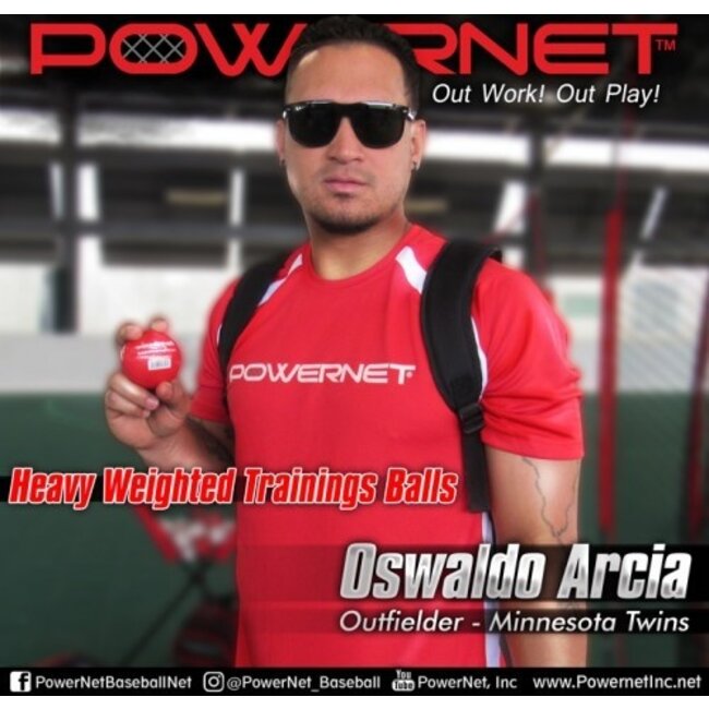 PowerNet 3.2" Weighted Training Ball 16 Oz - Red