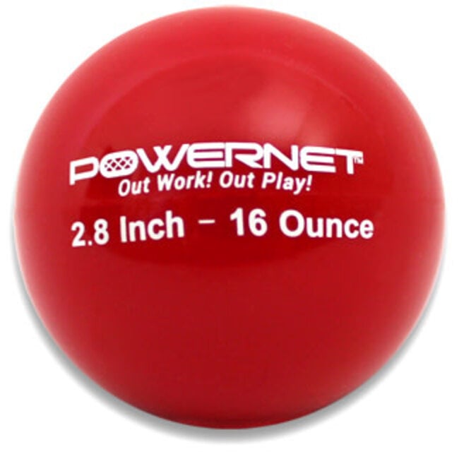 PowerNet 2.8" Weighted Training Ball 16 Oz - Red