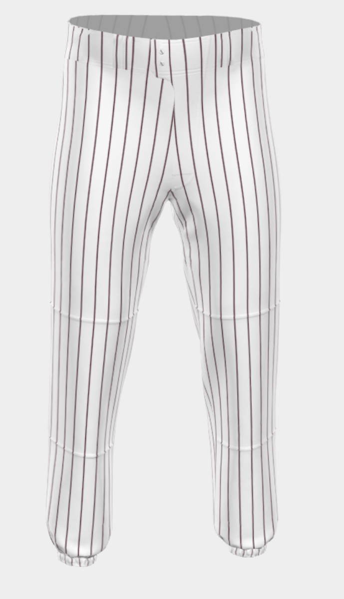VN Baseball Rawlings Custom Pinstripe Elastic Bottom Pants Bagger Sports