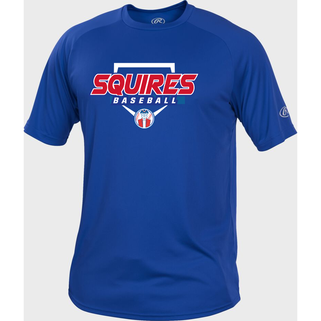 Squires Baseball Rawlings Tech Short Sleeve Plate Logo