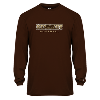 Badger Kennedy Softball Long Sleeve Performance Shirt - Brown