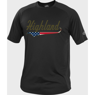 Rawlings Highland Baseball Rawlings Tech Short Sleeve - USA