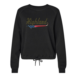 Highland Baseball LAT - Women's Relaxed 3-End Boxy Fleece Crewneck Sweatshirt