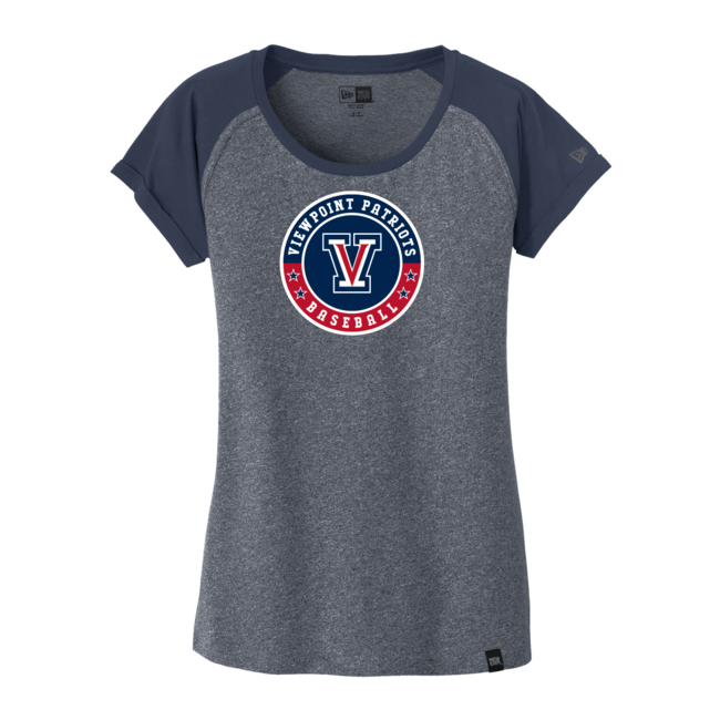 Viewpoint Baseball  New Era Ladies Heritage Blend Varsity Tee - Circle Logo