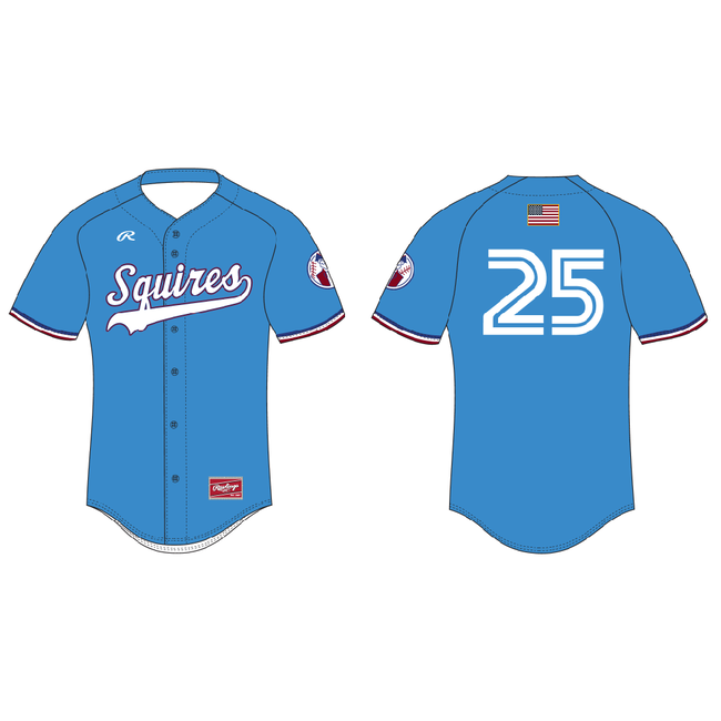 Squires Baseball Rawlings Custom Full Button Jersey