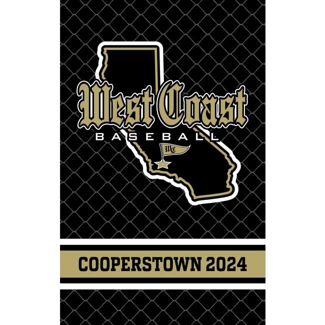 West Coast Baseball Cooperstown Sublimated Pin Towel